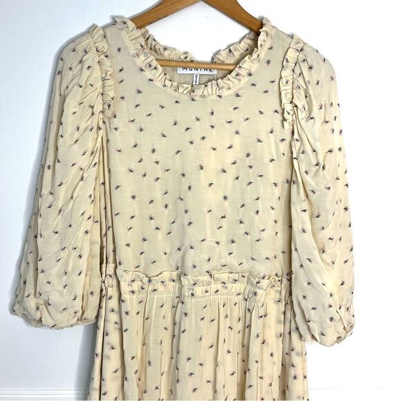 Munthe Curtis Open Back Embroidered Floral Midi Dress, Size 6 (EU 36) - Picture 4 of 15